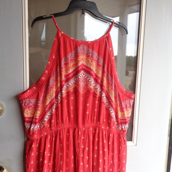 Mudd high neck pattern jumpsuit boho print lightweight 2X junior - Picture 6 of 16